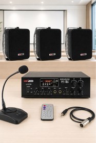 Resim Lastvoice Black Large Paket-2 Hoparlör Ve Anfi Anons Ses Sistemi Seti 