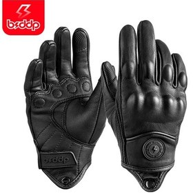 Resim Vkemall Motorcycle Kolluklu Deri Eldivenler - Siyah 2xl, Çarpma Dayanıklı, Dokunmatik Ekran Uyumlu, Su Geçirmez, Kaymazsız Eldivenler 