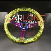 Resim carlone Şeffaf Sarı Direksiyon Momo 35cm Kabarcıklı Direksiyon A+ Süper Ürün 