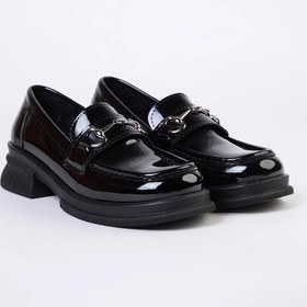 Resim Siyah Tokalı Kalın Taban Kadın Loafer Lfr-0025 Siyah 