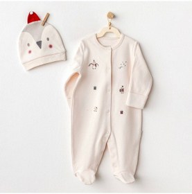 Resim Andywawa Ac25343 Penguin Bebek Tulum Takım Ekru Ekru 
