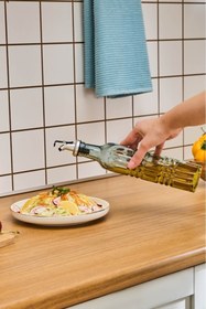 Resim Karaca Daisy Cam Dikdörtgen Yağdanlık 500 Ml Petrol Mavisi 