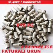 Resim 50 Adet F Konnektör Standart Rg6 U4 U6 Uyumlu Sağlam Diğer