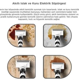 Resim Torima FW-1000 Beyaz Şarjlı Islak Kuru Dikey Süpürge ve Yüzey Temizleyici Mop 