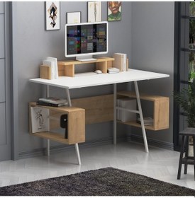 Resim Irony Plus Çalışma Masası Beyaz Meşe 