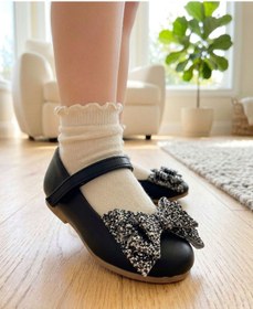 Resim Surpie Shoes Kız Çocuk Ortopedik Pullu Fiyonk Detaylı Babet, Çocuk Ortopedik Babet 