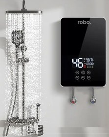 Resim teknotrust Siyah Dijital Akıllı Şofben ve Duş Başlığı Hediye Seti 