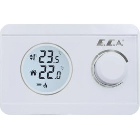 Resim E.C.A. Poly 100W Kablosuz Oda Termostatı – Uzaktan Ölçüm, Büyük LCD Ekran, On-Off Kontrol ve Alarm Özelliği 