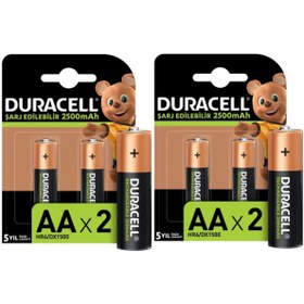 Resim Duracell Şarj Edilebilir Turbo Aa Kalem Pil 2500mah 4' Lü 