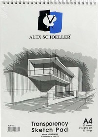 Resim Alex Schoeller Eskiz Blok Transparan Spiralli 50-55Gr A4 30 Yapra 