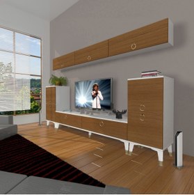 Resim Decoraktiv Eko 9 Mdf Std Gold Tv Ünitesi Tv Sehpası - Beyaz - Ceviz 