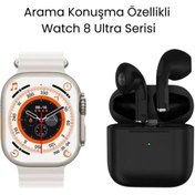 Resim Watch 8 Ultra Serisi Akıllı Saat ve Pro 5 Mini Siyah Bluetooth Kulaklık 