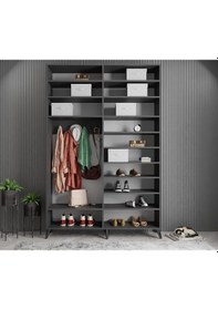 Resim Açelya Portmanto Vestiyer Füme M8-180 cm 