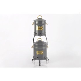 Resim 2 Katlı Ekonomik Boy Metal Stand Patates Soğan Kovası Antrasit 10 