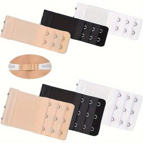 Resim 6'lı Paket Kadın Sütyen Uzatıcıları - Yumuşak Kancalı Ayarlanabilir Elastik Sütyen Askı Uzatıcılar, Bej/Siyah/Beyaz - Günlük Kullanım, Özel Etkinlikler, Emzirme İçin - Giysi Altında Gizli - Tüm Sütyen Tipleriyle Uyumlu, Günlük Konfor, Sütyen Bedeni Ayarı, Nötr Renkler, Basit Desen, Dayanıklı Kanca, Esnek Kumaş 