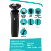 Resim Goldmaster Zero Şarj Standlı Oynar Başlıklı Islak Kuru 5 In 1 Erkek Bakım Seti GM8141 