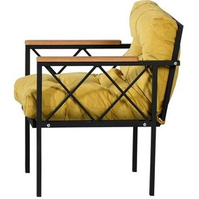Resim Balkon-bahçe-ofis-kafe Çay Seti Koltuk Oturma Takımı-oturma Grubu Miami Tekli Sarı 