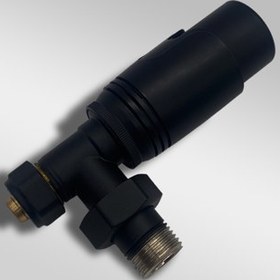 Resim Edp Siyah Termostatik Radyatör Vanası Sıcaklık Kontrol Pex 16x2" 