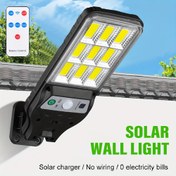 Resim LiHangStar Güneş Enerjili Duvar Lambası Hareket Sensörü ve Uzaktan Kumanda ile, ABS Mat Kaplama LED Işıklar, Güneş Enerjili Güvenlik Aydınlatması Veranda, Bahçe, Sokak, Çit, Çardak, Teras için - Enerji Tasarruflu, Su Geçirmez, Noel/Cadılar Bayramı/Yeni Yıl/Emek Günü/Baba Günü Uyumlu 
