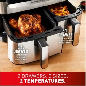 Resim Tefal Çift Hazneli Yüksek Kaliteli Easy Fry & Grill Iki Sepetli Yağsız Fritöz 