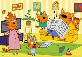 Resim Ravensburger 2x24 Parça Puzzle Çocuk ve Kediler 050802 