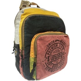 Resim Dark Cotton Kaliteli Vintage Salaş Yıkama Kumaş Disayn Günlük Gezi Okul Sırt Çantası 30cmx40cm Pembe - Siyah 