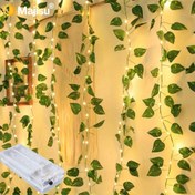 Resim 1 adet, 20 adet LED Pothos Peri Işıkları, Simüle Edilmiş Asma Işıkları, Pil ile Çalışır - Pil Dahil Değil, Yatak Odası, Bahçe, Parti, Düğün Duvar Dekorasyonu, Oda/ Yatak Odası Dekorasyonu, Oda Dekorasyonu, Peri Işığı, Dekorasyon Işığı 