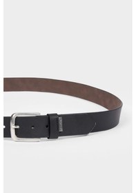 Resim Defacto Erkek Dikdörtgen Toka Suni Deri Jean Kemeri G8207axnsbk27 Siyah-bk27 