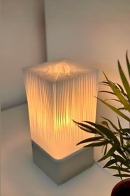 Resim UZAY HOME DESIGN Bergama Glow Modern Masa Lambası, 14×14×29 cm, Sıcak Işık Dekoratif Ortam Aydınlatması, PLA+ Dalga Formlu Tasarım, Salon - Yatak Odası - Çalışma Masası 