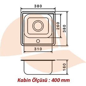 Resim 38 X 38 Mutfak Eviyesi 3838gr Keten Dokulu Krom 