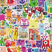 Resim 52 Adet Numara Blokları Komik Sevimli Vinil Stickerlar, Su Geçirmez Estetik Çıkartmalar Su Şişesi, Laptop, Telefon, Kaykay, Not Defteri için - Yeniden Kullanılabilir, Düzensiz Şekil, Kask, Bagaj, Bilgisayar, Kış ve Yeni Yıl için Mükemmel 