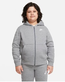 Resim Nike Club Fleece Tam Boy Fermuarlı Genç Çocuk Kapüşonlu Ceket Da5067 