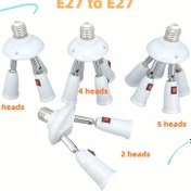 Resim Çok Yönlü LED Ampul Bölücü - E27 Taban, 2/3/4/5 Başlıklı 1 Dönüştürücü Adaptör Ev Aydınlatması için 