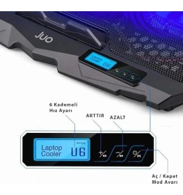 Resim C1 LED Ekranlı Notebook Soğutucu Siyah 