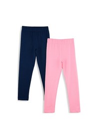 Resim Denokids Lacivert Ve Pembe Kız C Ocuk 2'li Paket Tayt Renkli 
