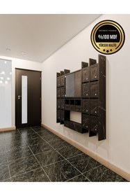 Resim rafineritasarım ELİPS Posta Kutusu MDF 16 'LI SİYAH 