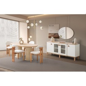 Resim Kayra Mdf Yemek Odası Takımı Aytaşı 