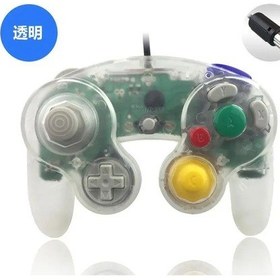 Resim Şeffaf Beyaz-şeffaf Renk Ngc Gamepad İçin Bir Düğme Kablolu Oyun Denetleyicisi Joystick İçin G-amec-ube Gc İçin 