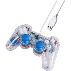 Resim Powermaster Ucom-704 Kablolu Double Shock Joypad Oyun Kolu Gamepad Şeffaf Işıklı Çok Renkli 