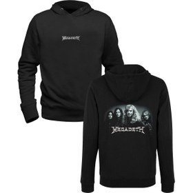 Resim Megadeath Resim Baskılı Siyah Ön Arka Baskılı Çocuk Sweatshirt 