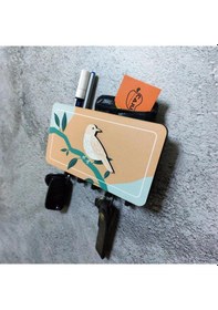 Resim Dal Üstünde Kuş Temalı Bölmeli Duvar Anahtarlık Modern Askılık Dekor Diğer 