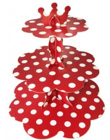 Resim Cup Cake Standı Puantiyeli Karton Kırmızı Pk:1 +3 