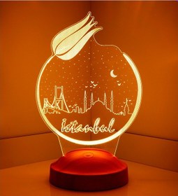 Resim 3D Led Lamba 3 Boyutlu Istanbul Özel Hediye Gecelambası Çok Renkli 
