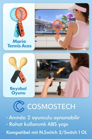 Resim cosmostech N.Switch Sports 24’ü 1 Arada Aksesuar Kiti – Joy-Con 2 Uyumlu Aile Parti Seti, Switch 2 / Switch 1 