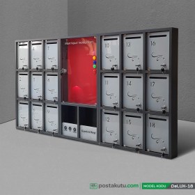 Resim 1001 Dijital - 18 Dairelik Apartman Ilan Panolu Posta Kutusu 