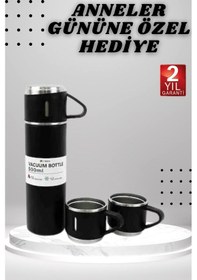 Resim 3 Bardaklı Termos Seti Anneler Gününe Özel Hediye Taşınabilir Sızdırmaz Isı Koruyucu Çok Renkli 