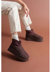 Resim Cuen Kahverengi Süet Bot Kahverengi 