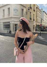 Resim Eke Tekstil Pembe Fransız Ressam Avusturalya Yünü Keçe Bere Pembe 