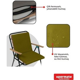 Resim Xpermate 4'lü Arkalıklı Sandalye Minderi Fermuarlı 40x40 Turkuaz 