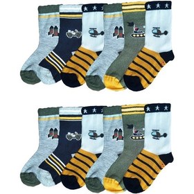 Resim Ekinoks Socks Ekinoks Erkek Çocuk Figürlü Soket Çorap 12 Li Paket Asorti 